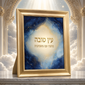 עין טובה – תמונת פסוק אישית לפי אותיות השם במסגרת זהב