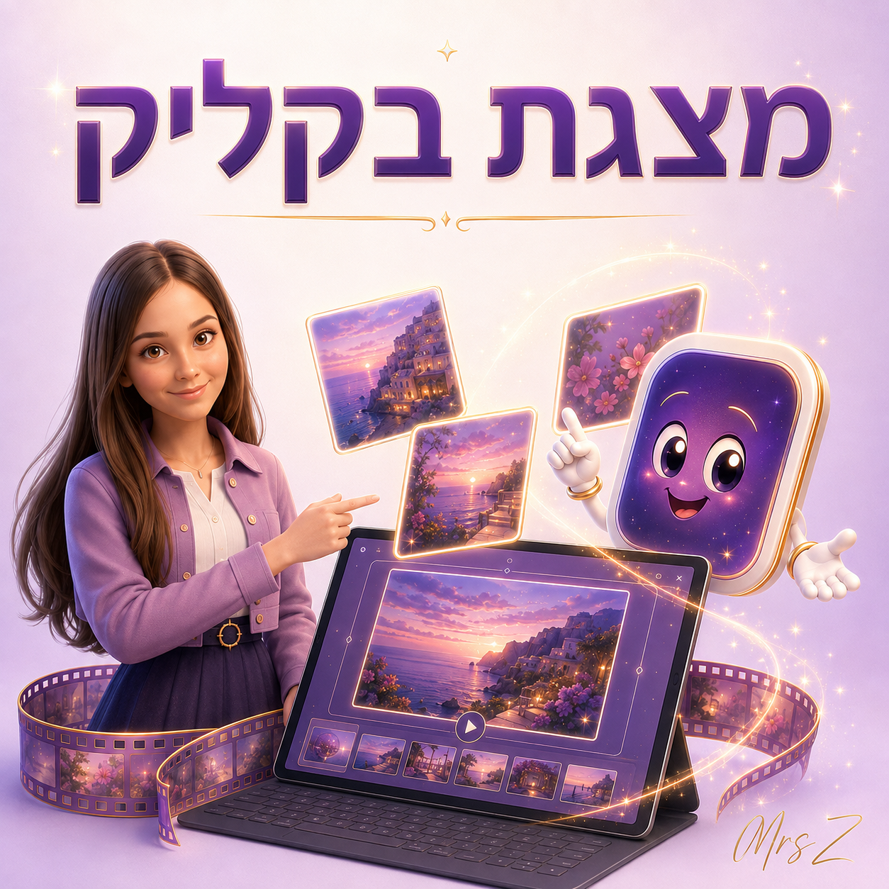 מצגת בקליק עם בינה מלאכותית לאירועים מבית Mrs Z