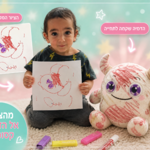 בובה אישית לפי ציור של הילד –רגעים קסומים